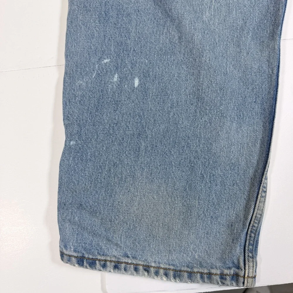 Levi's 550 Jeans Mens 46x32 Blue Denim Red Tab Medium Wash Relaxed Fit Grunge